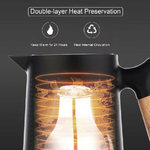 1L Glass Thermal Coffee Pot with Lid